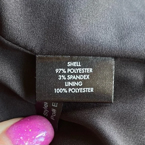 •Ellen Tracy• Black Satin One Shoulder Dress - Size 10 - Picture 7 of 8